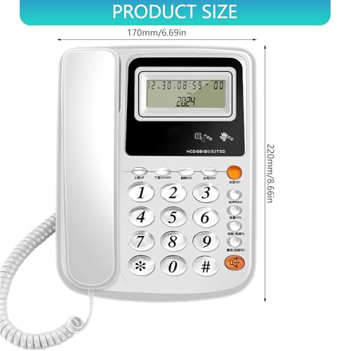 Téléphone d'hôtel simple à utiliser et fixe filaire pour tous