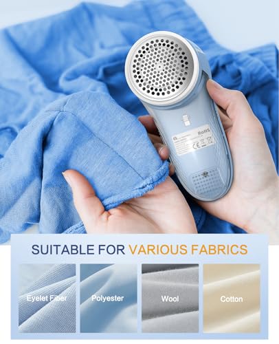 Image of BEAUTURAL Fabric Shaver, Rechargeable Lint Remover for Clothes, Electric Lint Shaver with 6-Leaf Blades, Sweater Shavers to Fuzz, Lint Balls, Pillings, Bobbles for Clothes and Furniture