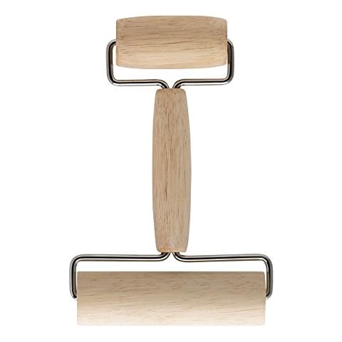 Mrs. Anderson’s Baking Double Dough Roller, Includes 4.125 and 2.375-Inch Wide Cylinders, Rubberwood Cover