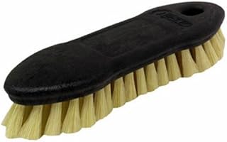 Quickie Tampico Scrub Brush, 8.5 Inch Scrub Brush, Stiff, Natural Fibers, Angled Ends for Corner Cleaning, Scrubbing Patio Furniture, Siding, Trash Cans