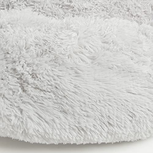 Wallace & Jones | Plüschbett Sarnia - M | Hundebett Liegekissen Donut | ca. 80 x 80 x 24 cm | Hellgrau