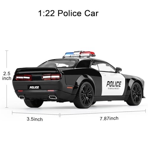 Auto de policía de juguete metálico para niños 3-12 miniatura 4