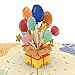 Produktbild papercrush® Pop-Up Karte Geburtstag mit Geschenk & Luftballons - Lustige 3D Geburtstagskarte für Kinder, Frauen und Männer - Handgemachte Glückwunschkarte zum Kindergeburtstag für Mädchen und Jungen