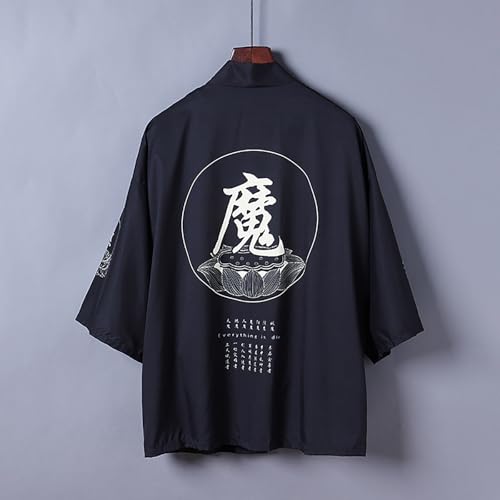 Image of Women's and Men Cardigan Jackets Lightweight Japanese Kimono Long Sleeves Open Front Coat