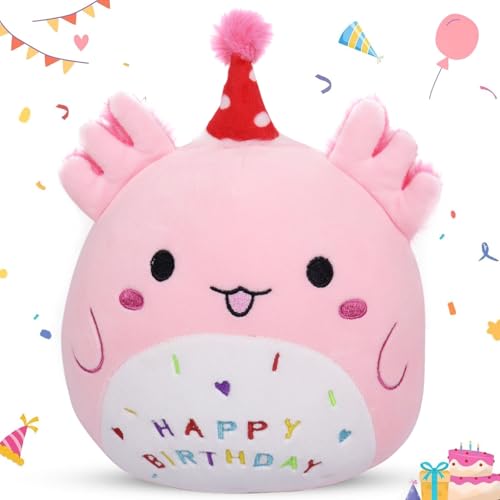 Happy Birthday Peluche de 23 cm de cumpleaños, Kawaii Axolotl Kuscheltiers Kuscheltiers Plüschtiers Mädchen,Rosa Salamander Kuscheltier,Axolotl Plüschkissen Spielzeug für Mädchen Geburtstag Happy Birthday Peluche de 23 cm de cumpleaños, Kawaii Axolotl Kuscheltiers Kuscheltiers Plüschtiers Mädchen,Rosa Salamander Kuscheltier,Axolotl Plüschkissen Spielzeug für Mädchen Geburtstag