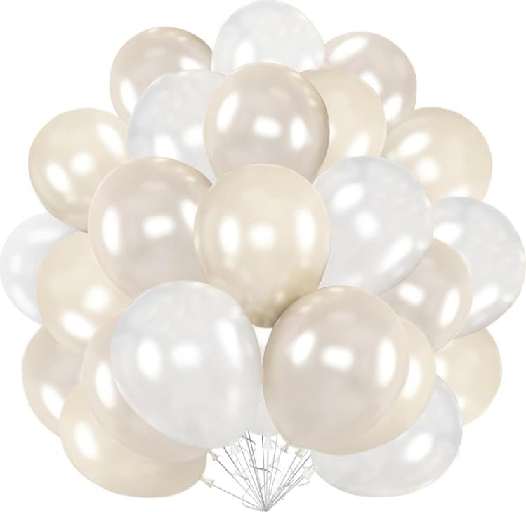 QIFU Pearl White Balloons, 36pcs White Balloon