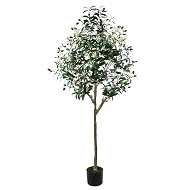AMAZON - HaiSpring Artificial Olive Tree 5ft (60”) Tall Fake Plants Suitable for Modern Living Rooms Home Office Indoor & Outdoor Garden Decor, Nearly Natural Silk Tree for Housewarming Gift