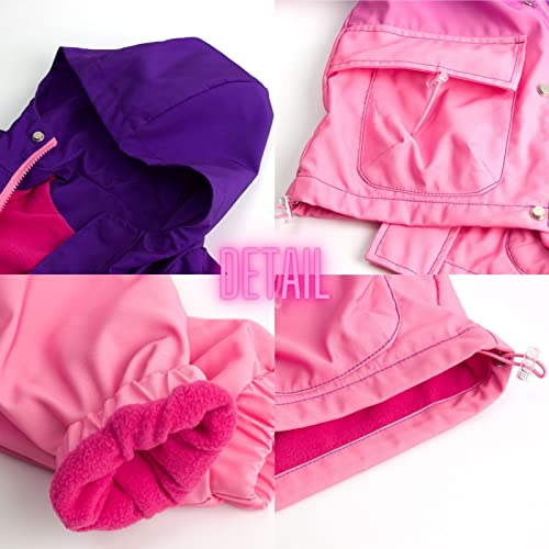 Welaken Kid's Gradient Fleece Lined Zipper Hooded Water-Resistant Jackets With Pockets,Boy & Girl's Unisex #TOP4