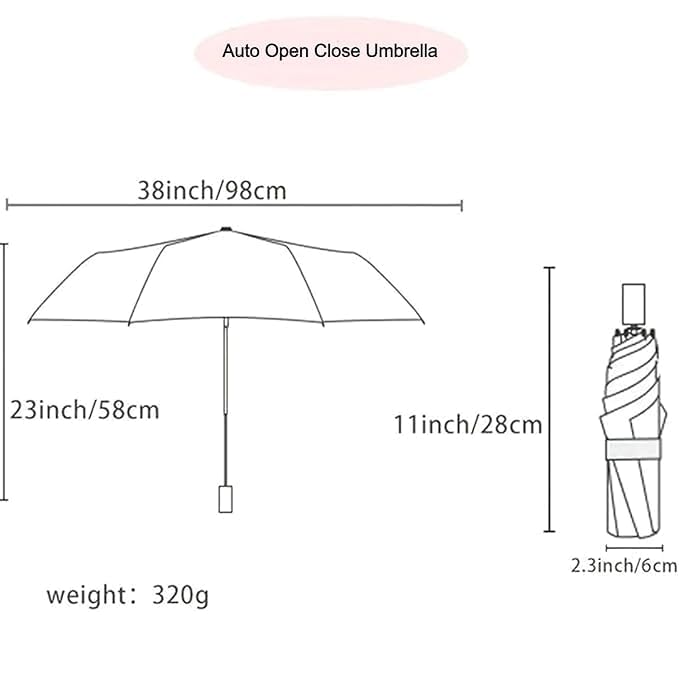 41Tw1Z9qDnL inulec Automatic Travel Umbrella - Stylish Windproof For Rain & Compact, Strong for Wind, Auto Open/Close Button, Travel-Friendly 3-Fold Design Perfect Umbrella for Men & Women