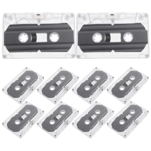 VICASKY 10 Unidades Cinta de Casete Vacía de 60 Minutos Diseño Retro Vintage en Color Negro, Material Plástico, Función Regrabable y Estuche Transparente para Eventos Temáticos y Enseñanza