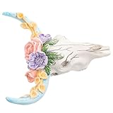 Décoration murale en forme de crâne de vache : cette décoration murale est fabriquée en résine, un matériau et stable