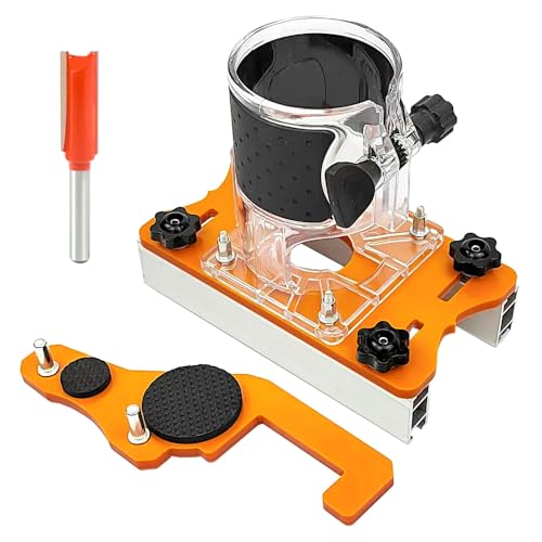 Sarini Base Adjustment Aluminum Alloy Wood Router Slotting Bracket Cabinet and Wardrobe Connectors Slot Opener for Wood Slotting Tasks with Wood Thickness Less Than 50mm