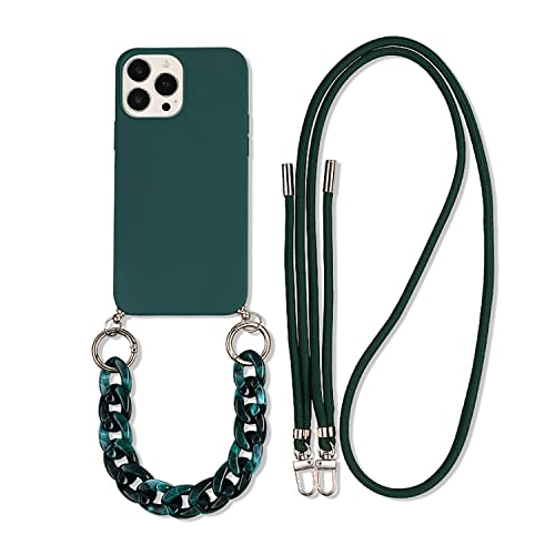 Custodia a catena per telefono compatibile con iPhone 12 Mini custodia per 3 in 1 cinturino morbido con alla moda per 12 Mini silicone tpu