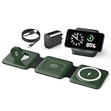 Iseyyox 3 in 1 Wireless Charger for iPhone - Foldable Charging Station Travel Charging Dock Compatible with iPhone 16 15 14 13 12 Pro Max Plus Watch & Airpods