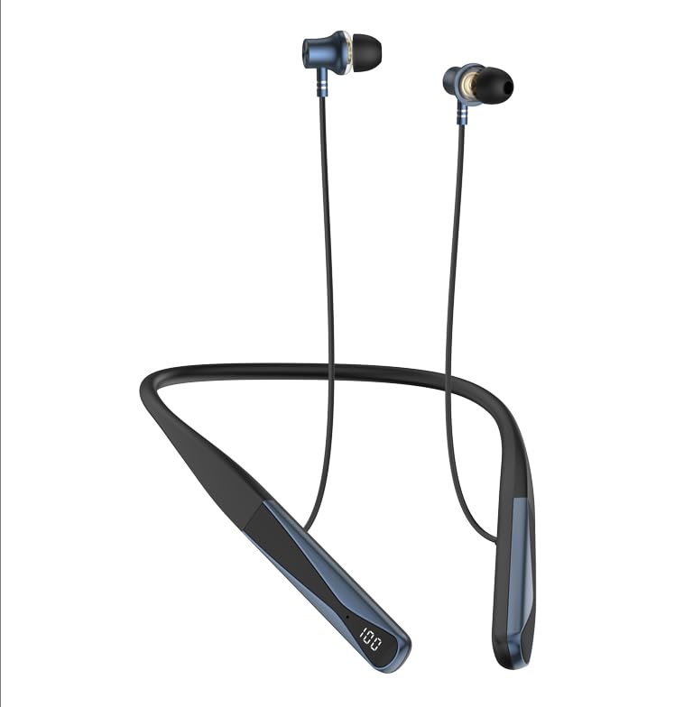 YUEPOOL Neckband Bluetooth Headphones with Voice Return Microphone,6.0 Bluetooth 35 Hours Playtime, IPX5 Waterproof Wireless Noise Cancelling Earbuds for Sports (A18)