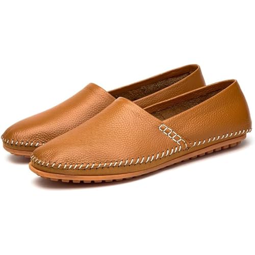 Men's Leather Loafers Flat Shoes Lightweight Casual Slip-On Shoes for Walking and Driving4