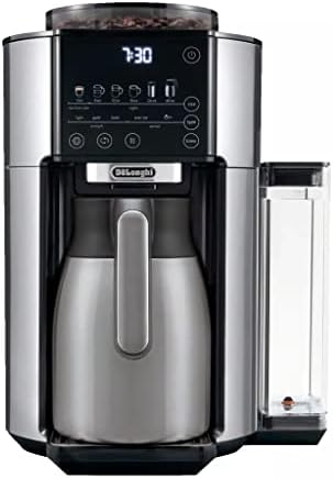 De’Longhi TrueBrew Drip Coffee Maker, Built in Grinder, Single Serve, 8 oz to 24 oz with 40 oz Carafe, Hot or Iced Coffee, Stainless,CAM51035M