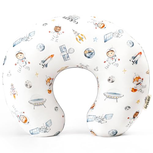 Image of GRSSDER Reversible Nursing Pillow Cover, Ultra Soft Stretchy Minky Removable Nursing Covers Fitted for Breastfeeding Pillows Snug and Safe, Space