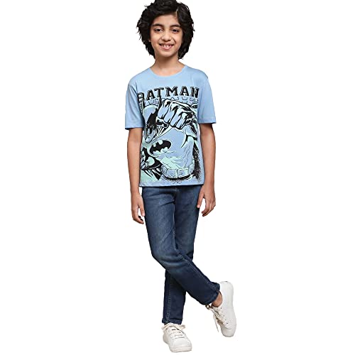 Image of Kidsville Spiderman Printed Regular Fit Blue Cotton Blend Boy's Pajama