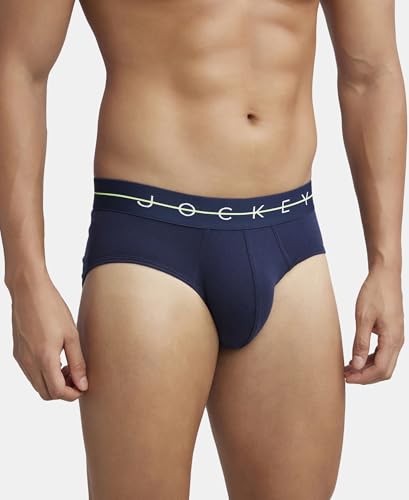 Image of Jockey NY15 Men's Super Combed Cotton Elastane Stretch Solid Brief with Ultrasoft Waistband (Pack of 2)