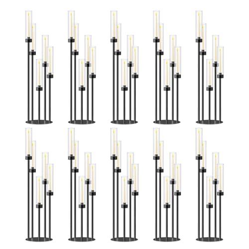 35inch 10pcs Black Candelabra Centerpieces for Tables 5 Arms Wedding centerpieces for Decorations