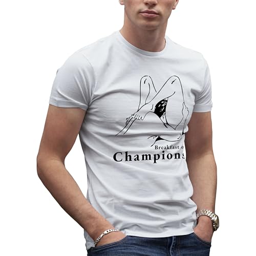 Breakfast of Champions Parody T-Shirt Blanc Homme Size M