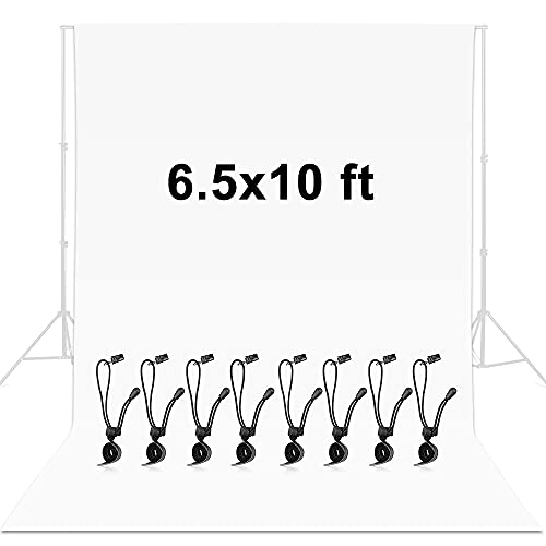One-Day Sale: Up to 40% Off YICOE 6.5 x 10 ft White Backdrop Wrinkle-Resistant Backdrop,8 x Backdrop Clip,Polyester Fabric Collapsible Chromakey White Screen Background backdrops for Photography,Photo Video Studio,Television