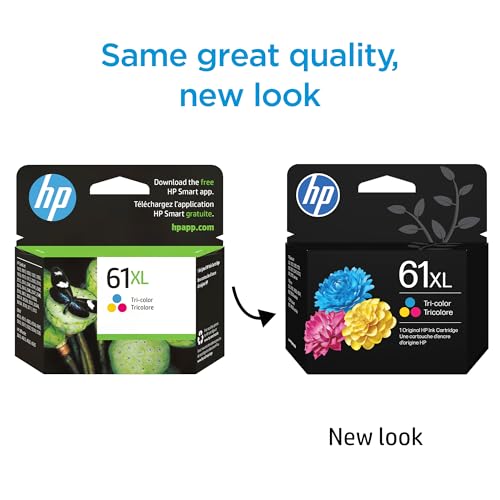 Image of HP 61XL Tri-Color High-Yield Ink | Works with DeskJet 1000, 1510, 2050, 2510, 2540, 3000, 3050, 3510; Envy 4500, 5530; OfficeJet 2620, 4630 | Instant Ink Eligible | CH564WN | Packaging May Vary