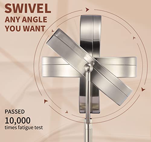 Professional 8.5" Large Lighted Makeup Mirror Updated With 3 Color Lights, 1X/10X Magnifying Swivel Vanity Mirror With 48 Premium Led Lights, Brightness Dimmable Cosmetic Mirror, Senior Pearl Nickel #TOP5