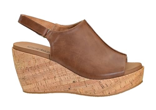 Image of Corkys Footwear Women's Weekend Plans Wedge Sandals - Featuring a 3.25-Inch Heel with a 1.25-Inch Platform, Cushioned EVA Insoles and Hook & Loop Closure