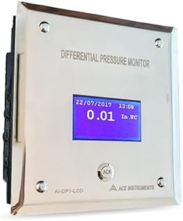 Isolation Room Pressure Monitor (Range: -180 to 180 Pascals) Alongwith Calibration Certificate by INSTRUKART