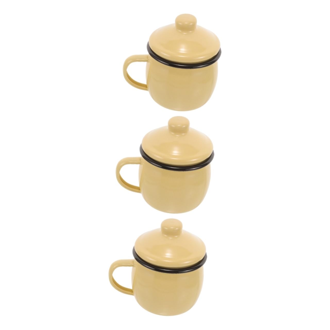 Alipis 3stücke Kerntyp Emaille Becher Mit Deckel Dekorativer Kaffeebecher Für Zuhause Geeignet Für Tee Und Kaffee