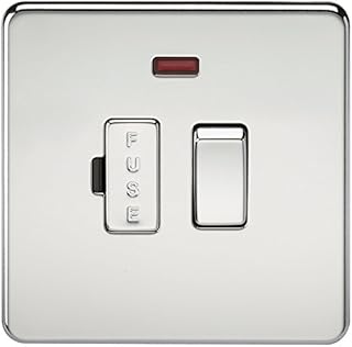 Knightsbridge SF6300NPC Screwless 13 A Switched Fused Spur Unit, Polished Chrome with Neon