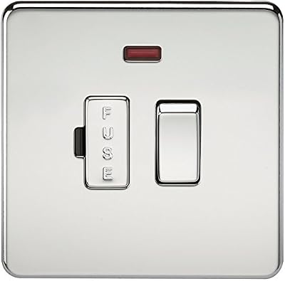 Knightsbridge SF6300NPC Screwless 13 A Switched Fused Spur Unit, Polished Chrome with Neon