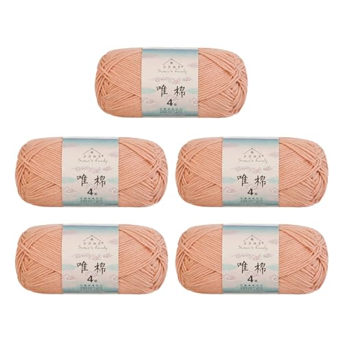 Susan's Family Combed Cotton 4 ply Yarn 5x50g-5Packs-67#Pink Sand