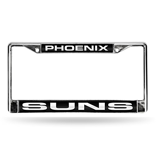 Rico Industries NBA Basketball Phoenix Suns Black Chrome Laser License Frame 12" x 6"