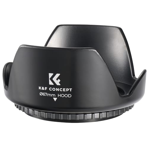 K&F Concept 67mm Tulip Flower Lens Hood for Canon, Nikon, Sony Cameras with EF-S 18-135mm f3.5-5.6, RF 24-105mm f4-7.1, Sony FE 85mm f1.8, Sigma 16mm f1.4 DC DN Lens and More