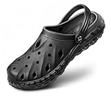 KEMISANT Zuecos cómodos para hombre, sandalias de agua para hombres y mujeres, plantilla acolchada, soporte de arco, EVA ligera, Negro7539, 9 Women/7 Men