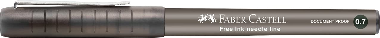 Faber-Castell Free Ink Roller Kalem, 0.7 mm, Siyah, Silinmez Kalıcı Mürekkep, Mürekkep Göstergeli, İğne Uçlu