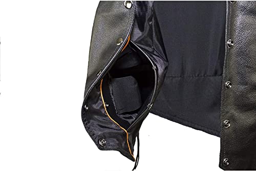 Womens Black Leather Motorcycle Vest With Braid On Front And Back Side Laces (As1, Alpha, 4X_L, Regular, Regular) #TOP4