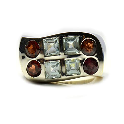 Bague homme argent multi-pierres précieuses le cadeau artisanal idéal
