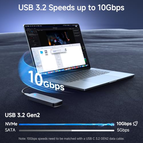 Carcasa externa para SSD M.2 NVMe SATA USB 3.2 10Gbps miniatura 2