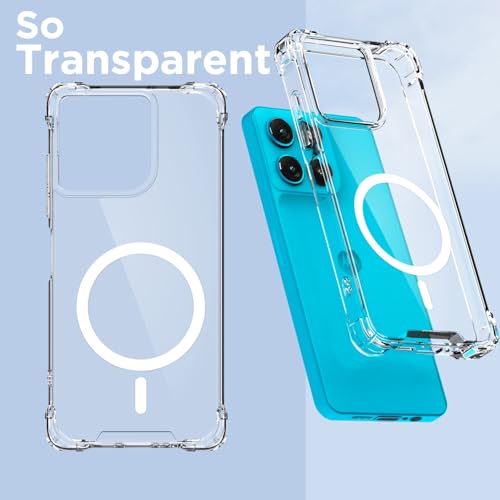 Image of Amazon Basics Back Cover for Motorola Moto G67 Power 5G / G57 Power 5G / G37 Power 5G Mag-Safe Shockproof PC + TPU Protective Case Magnetic Support Bumper Case (Transparent Mag-Safe)