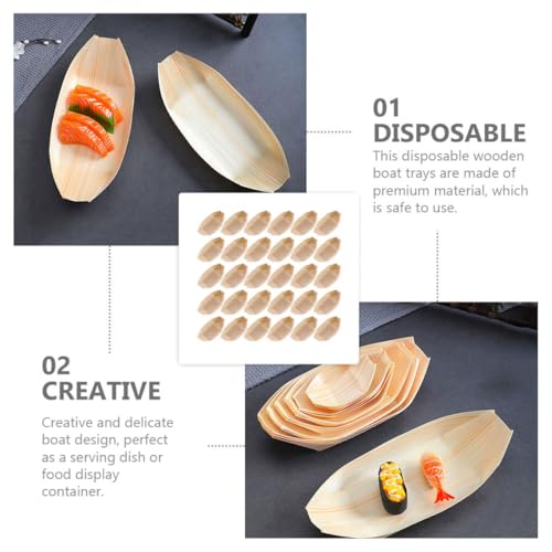 Envases desechables madera para sushi 50 piezas miniatura 3