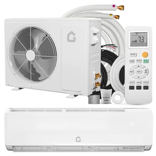 GarveeHome 18000 BTU Mini Split Air Conditioner Heat Pump System, 19 SEER2 208-230V Inverter Ductless Cools Up to 1250 Sq.Ft, Heat Pump Ductless Pre-Charged Inverter System