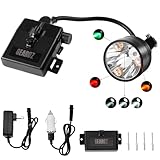 GearOZ 10W Coon Hunting Lights, 45000LUX Hunting Headlamp for Coyotes Hog Predators, Rechargeable & Waterproof, 6 Lighting Modes, 4 Powerful LEDs (White Red Green Amber) for Night Working