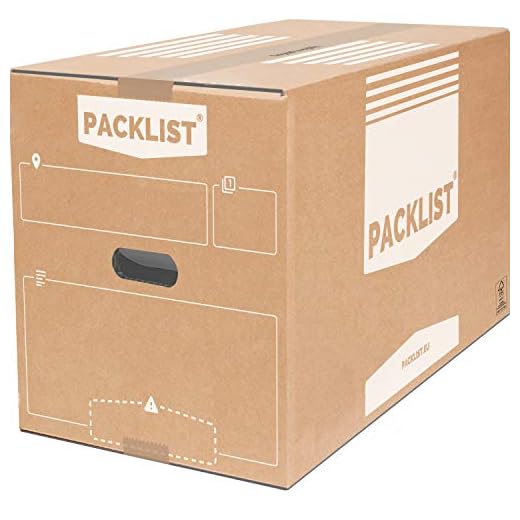 PACKLIST 10 Cajas Cartón Mudanza Grandes 550x350x380mm Personalizables + APP - Cajas Mudanza con Asas - Caja Carton Grande Ecológico Certificado FSC - Cajas de Cartón Premium - Fabricadas en España