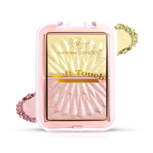 Image of Shryoan Soft Touch Baked Highlighter & Blush Palette | Highly Pigmented & Long Lasting | Shimmery Finish Baked Highlighter & Blush Palette | Brightening | 10 Gram (Shade - 03)
