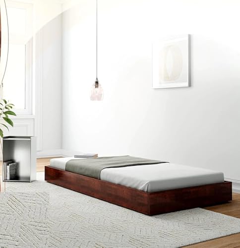 Image of THE WOODEN CITY sheesham Solid Wood Single Bed Cot Without Storage | Single Size Bed for Bedroom (Walnut1 bs)