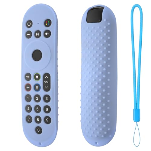 Hi Color Silicone Cover for XR100 Xfinity Xumo Stream Box Remote Cover Xumo Streaming Box Remote Case Shockproof Anti-Slip Silicone Sleeve with Lanyard (Glow Blue)